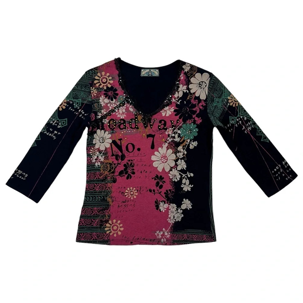 Vintage Graphic Half Sleeve Top - Picture 1 of 6